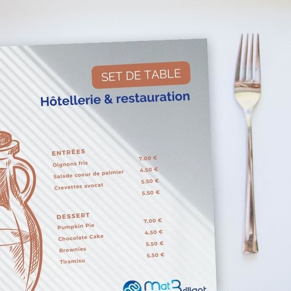 Set de table restauration hôtel